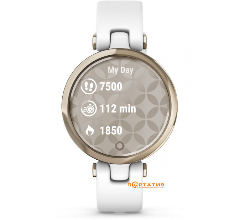 Смарт-часы Garmin Lily Cream Gold Bezel with White Case and Silicone Band (010-02384-10)