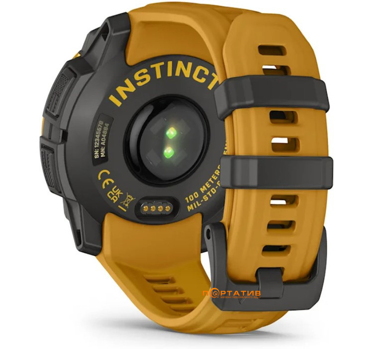 Смарт-годинник Garmin Instinct 3 – 45 mm, Solar, Sunburst with sunburst/grey silicone band (010-02934-02)