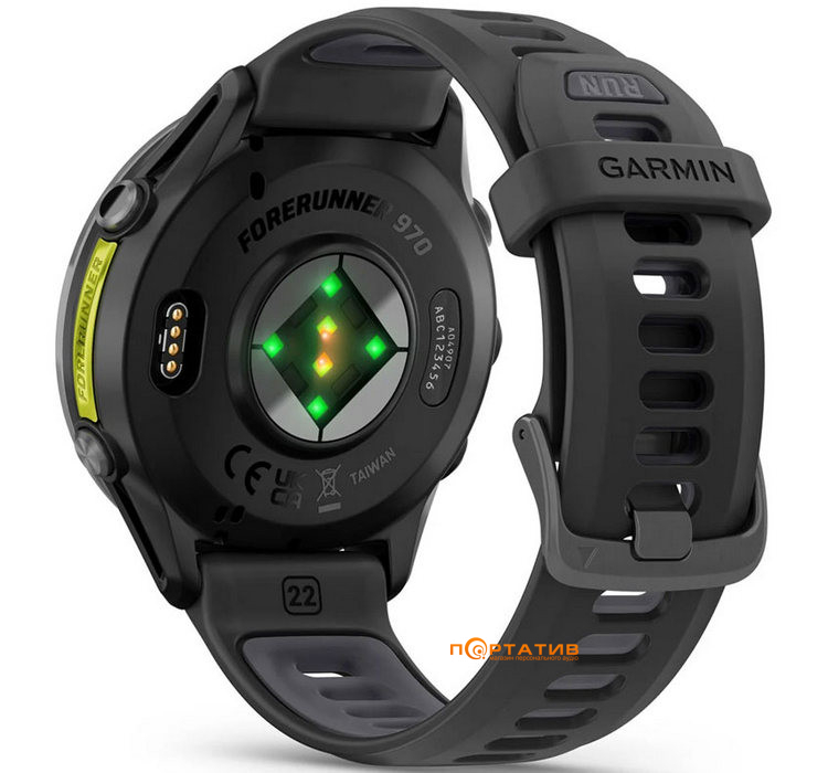 Смарт-годинник Garmin Forerunner 970, Black/Amp Yellow (010-02969-10)