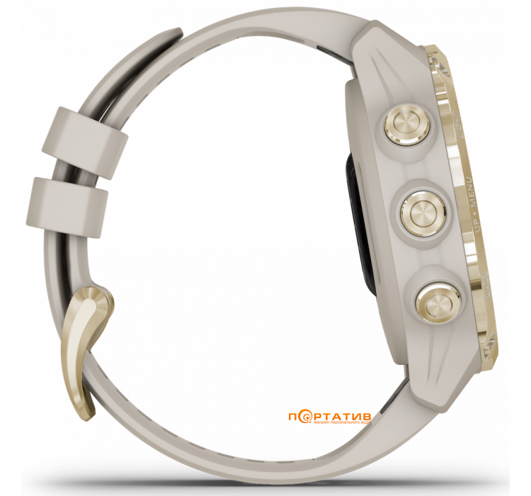 Годинник для дайвінгу Garmin Descent Mk2S Light Gold with Light Sand Silicone Band (010-02403-01)