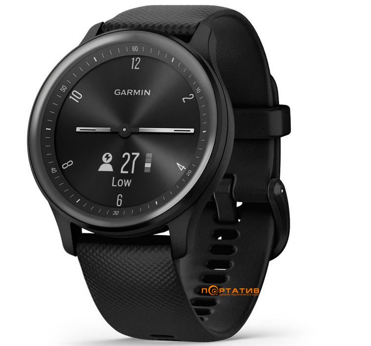 Смарт-годинник Garmin Vivomove Sport Black Case and Silicone Band with Slate Accents (010-02566-00)