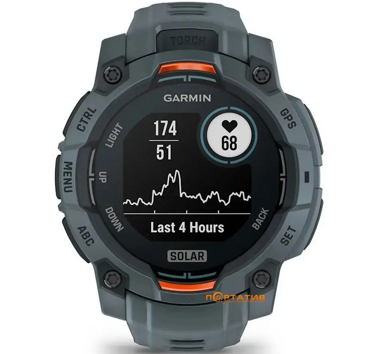 Смарт-часы Garmin Instinct 3, 45mm, Solar, Spark Orange Bezel w/Twilight Band (010-02934-01)