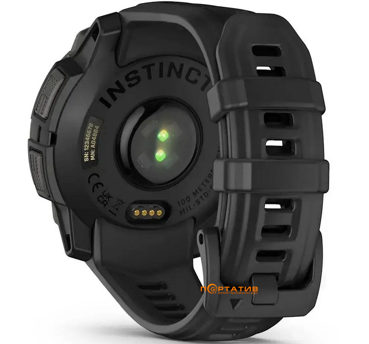 Смарт-годинник Garmin Instinct 3, 45mm, AMOLED,Black Bezel with Black Band (010-02936-00)
