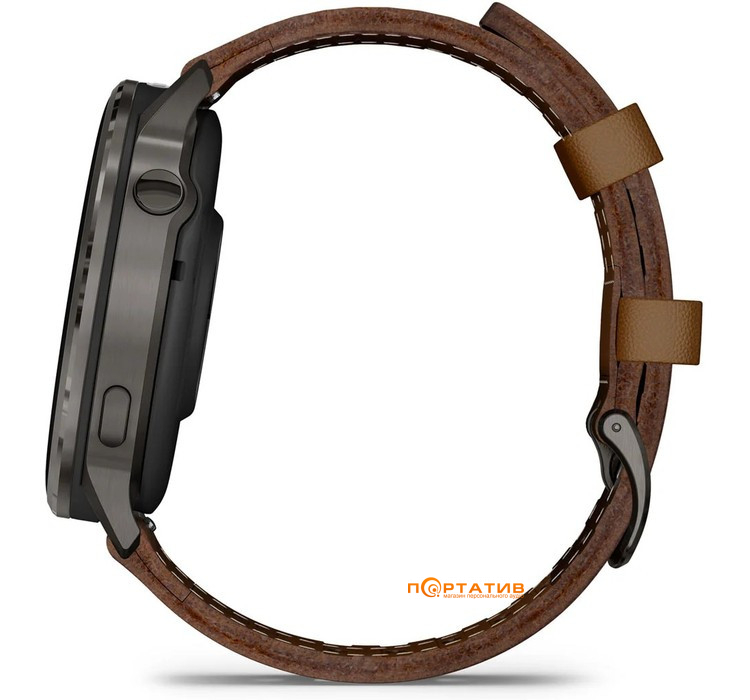 Смарт-часы Garmin Venu 4 - 45 mm, Slate with Black Silicone Band and Brown Leather Band (010-03014-03)