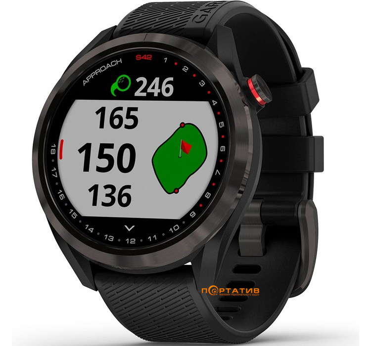 Смарт-часы Garmin Approach S42, Golf, Carbon Gray w/ Back (010-02572-00)