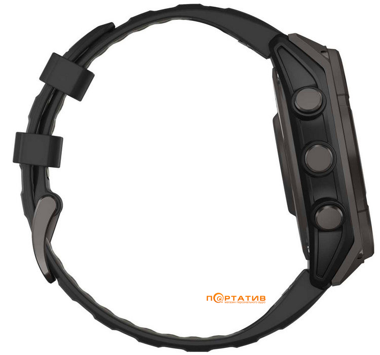 Смарт-годинник Garmin Fenix 8 47 mm Solar Sapphire, Carbon grey DLC titanium with Black/pebble grey silicone band (010-02906-11)