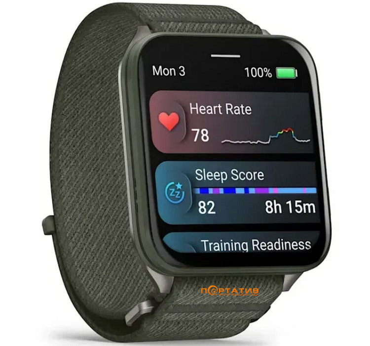 Смарт-часы Garmin Venu X1 Moss with Titanium Caseback and Moss ComfortFit Nylon Band (010-02980-03)