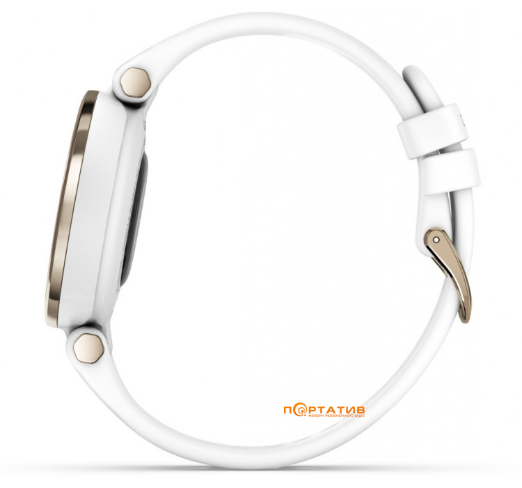 Смарт-часы Garmin Lily Cream Gold Bezel with White Case and Silicone Band (010-02384-10)