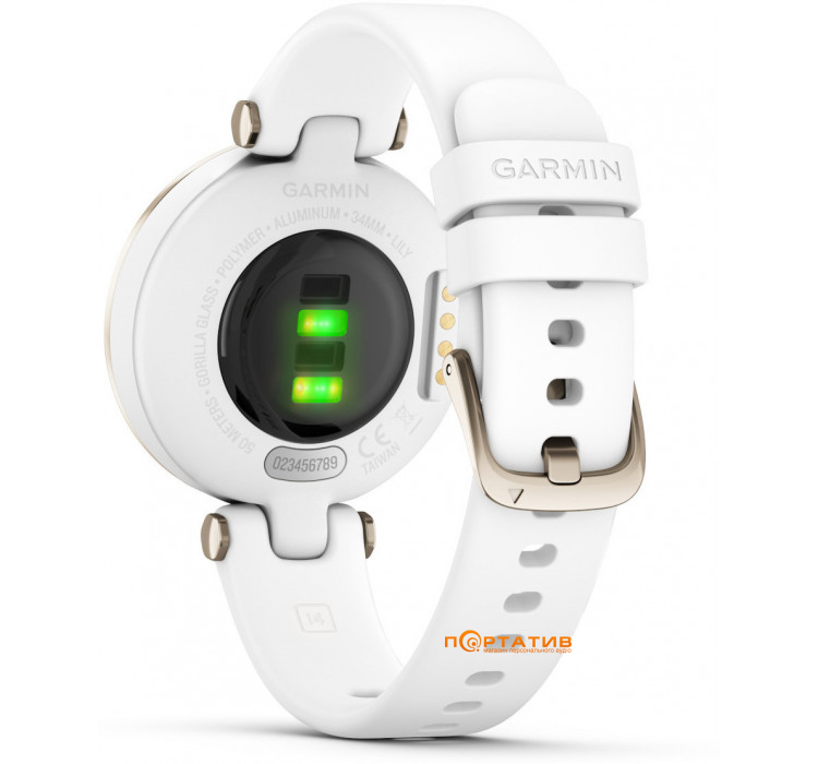 Смарт-часы Garmin Lily Cream Gold Bezel with White Case and Silicone Band (010-02384-10)