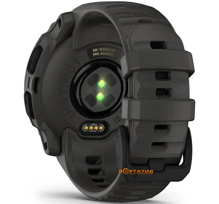 Смарт-годинник Garmin Instinct E, 40 mm, Black Bezel with Charcoal Band (010-02932-00)