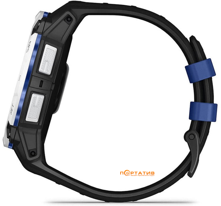 Смарт-часы Garmin Instinct 3 – 50 mm, Solar, Whitestone with black/bolt blue silicone band (010-02935-03)