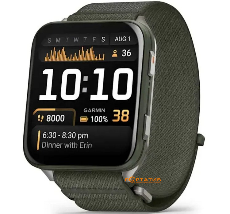 Смарт-часы Garmin Venu X1 Moss with Titanium Caseback and Moss ComfortFit Nylon Band (010-02980-03)