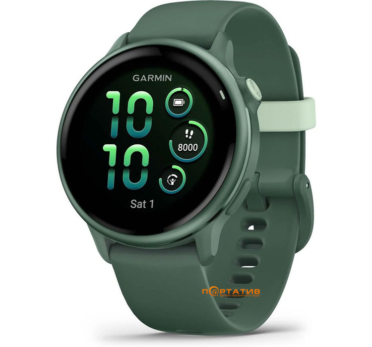 Смарт-часы Garmin Vivoactive 6, GPS, Jasper Green/J. Green Metallic (010-02985-02)