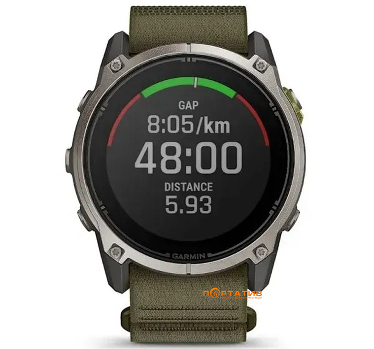 Смарт-часы Garmin Enduro 4 Titanium with dark olive ComfortFit fabric band (010-04799-01)