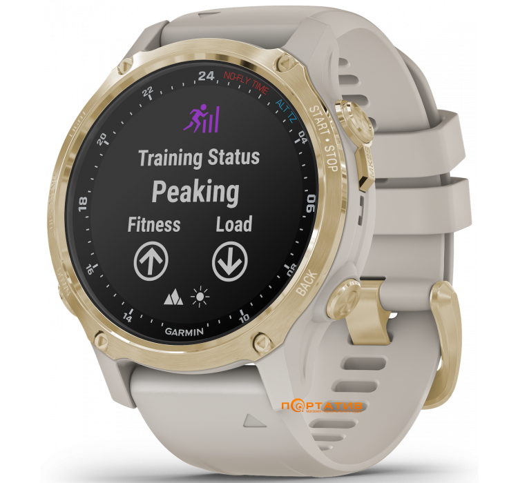 Годинник для дайвінгу Garmin Descent Mk2S Light Gold with Light Sand Silicone Band (010-02403-01)