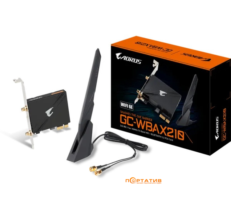 Сетевая карта Gigabyte GC-WBAX210 Wi-Fi 6E 2x2 802.11ax + Bluetooth 5.2 PCI-E x1 (GC-WBAX210)