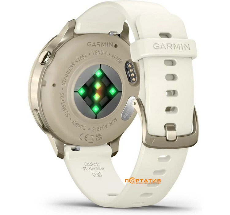 Смарт-часы Garmin Venu 4 - 41 mm, Lunar Gold bezel with bone silicone band (010-03013-00)