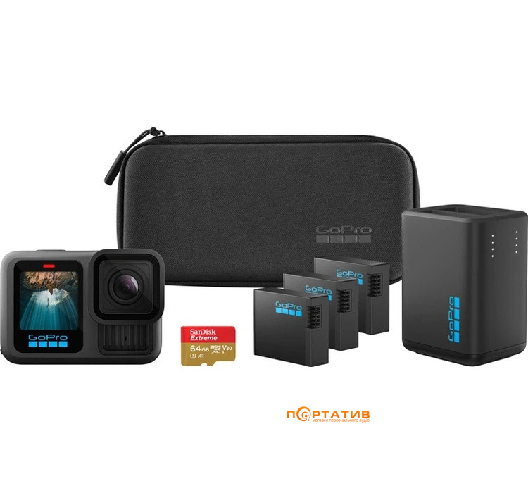 Екшн-камера GoPro HERO13 Black + Enduro (3шт) + SD Card + Dual Battery Charger + Case (CHDRB-134-RW)