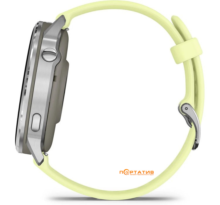 Смарт-часы Garmin Venu 4 - 45 mm, Silver bezel with citron silicone band (010-03014-02)