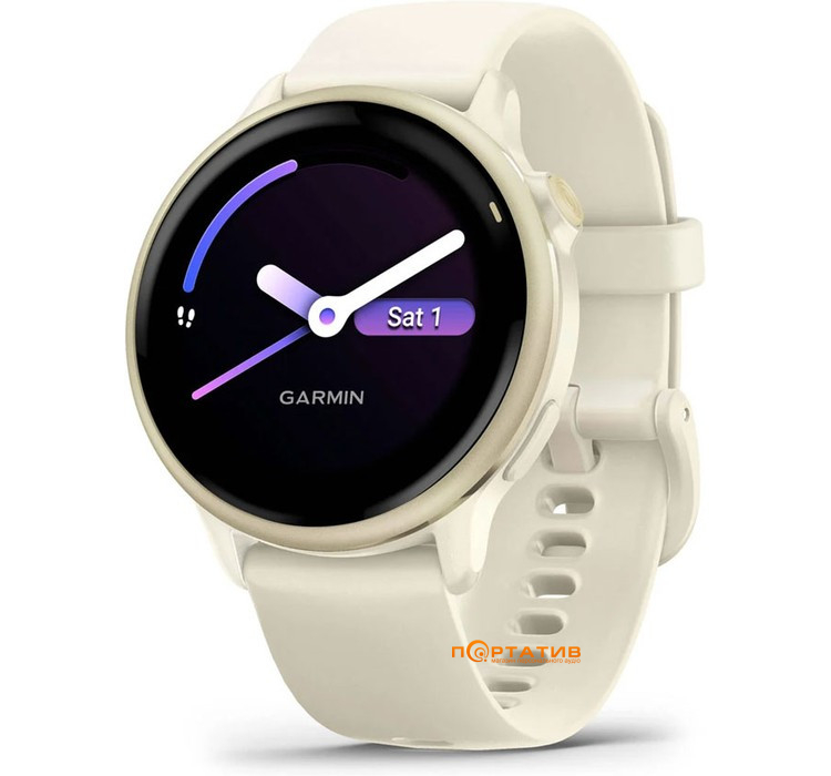 Смарт-часы Garmin Vivoactive 6, GPS, Bone/Lunar Gold (010-02985-01)