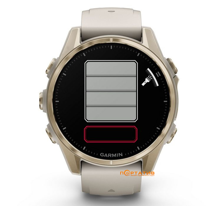 Смарт-часы Garmin Fenix 8 43 mm AMOLED Sapphire, Soft Gold with Fog grey/dark sandstone silicone band (010-02903-11)