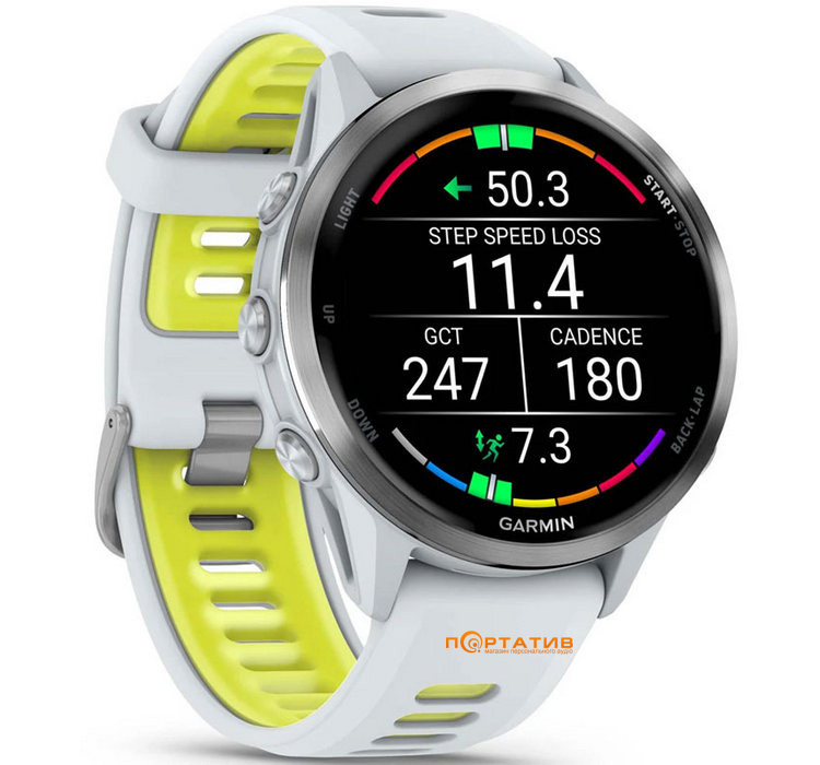 Смарт-часы Garmin Forerunner 970, Whitestone/Amp Yellow (010-02969-11)