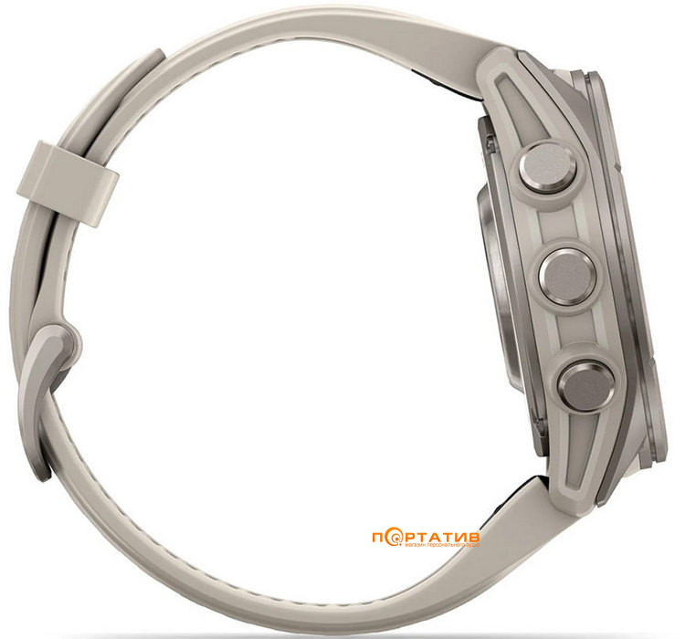 Смарт-годинник Garmin Fenix 9 – 43mm, Titanium with Fog Grey Silicone Band (010-04761-01)