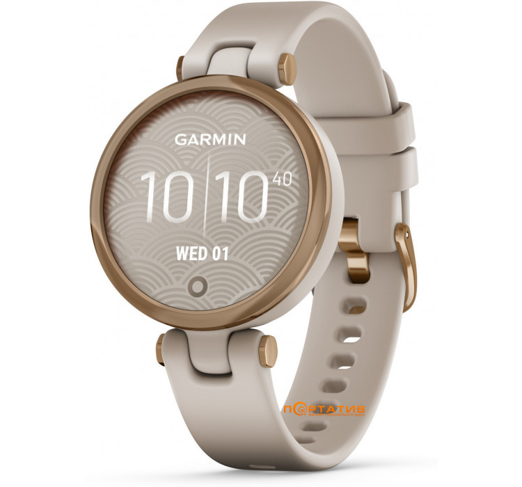 Garmin Lily Rose Gold Bezel with Light Sand Case and Silicone Band (010-02384-11)