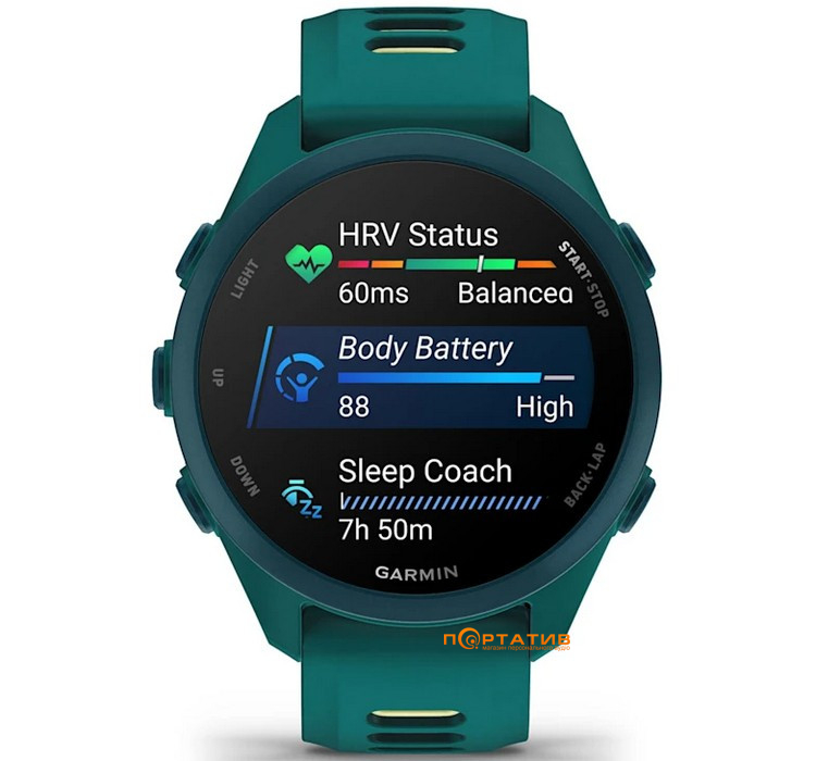 Смарт-часы Garmin Forerunner 170 MUSIC Teal Green/Citron (010-03920-12)