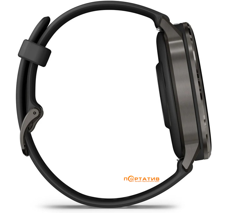 Смарт-годинник Garmin Venu 4 - 45 mm, Slate bezel with black silicone band (010-03014-00)