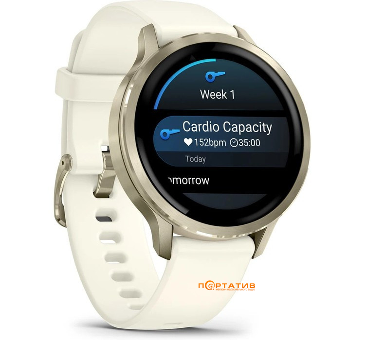 Смарт-часы Garmin Venu 4 - 41 mm, Lunar Gold bezel with bone silicone band (010-03013-00)