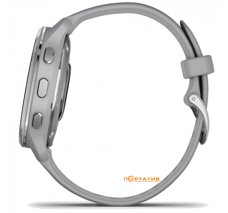Garmin Venu 2 Plus Silver Stainless Steel Bezel With Powder Grey Case And Silicone Ban(010-02496-10)