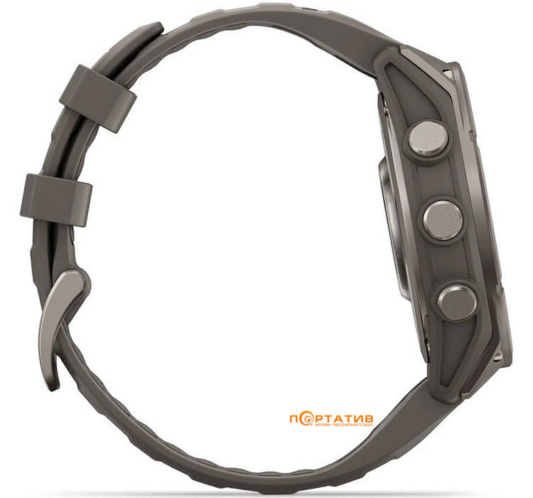 Смарт-годинник Garmin Fenix 9 – 47mm, Titanium with Pebble Grey Silicone Band (010-04762-01)
