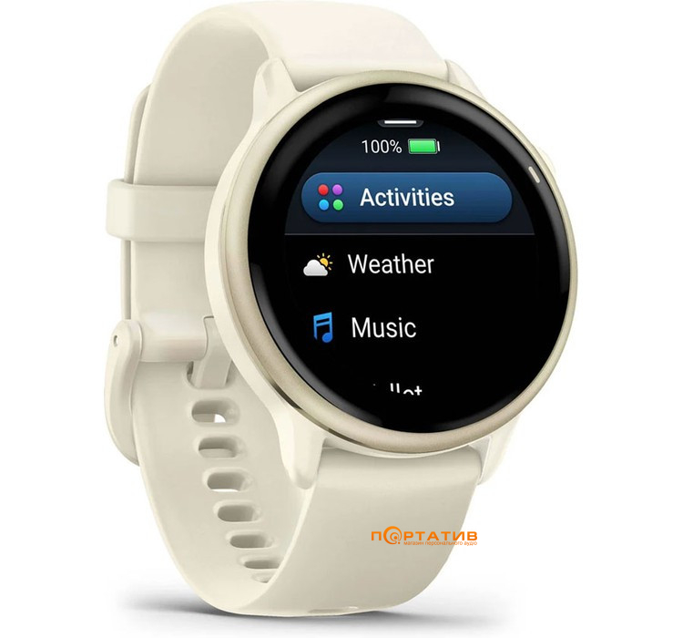 Смарт-часы Garmin Vivoactive 6, GPS, Bone/Lunar Gold (010-02985-01)