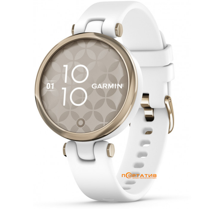 Смарт-часы Garmin Lily Cream Gold Bezel with White Case and Silicone Band (010-02384-10)