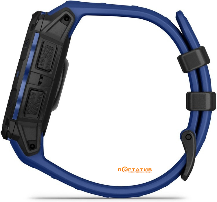 Смарт-часы Garmin Instinct 3 – 45 mm, AMOLED Black with bolt blue/black silicone band (010-02936-03)