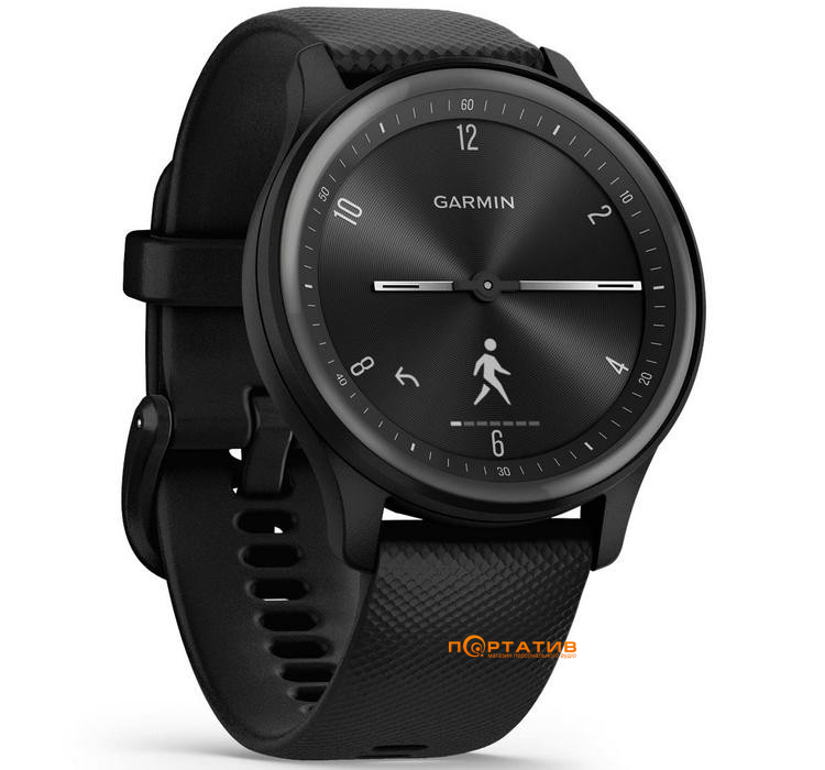 Смарт-годинник Garmin Vivomove Sport Black Case and Silicone Band with Slate Accents (010-02566-00)