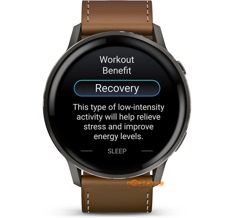 Смарт-часы Garmin Venu 4 - 45 mm, Slate with Black Silicone Band and Brown Leather Band (010-03014-03)