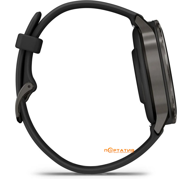 Смарт-годинник Garmin Venu 4 - 41 mm, Slate bezel with black silicone band (010-03013-02)