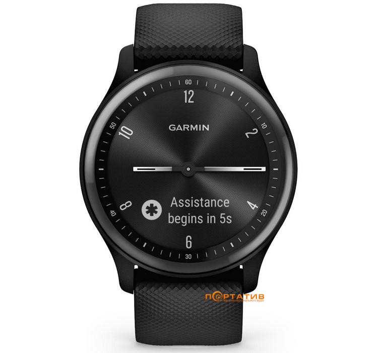 Смарт-годинник Garmin Vivomove Sport Black Case and Silicone Band with Slate Accents (010-02566-00)