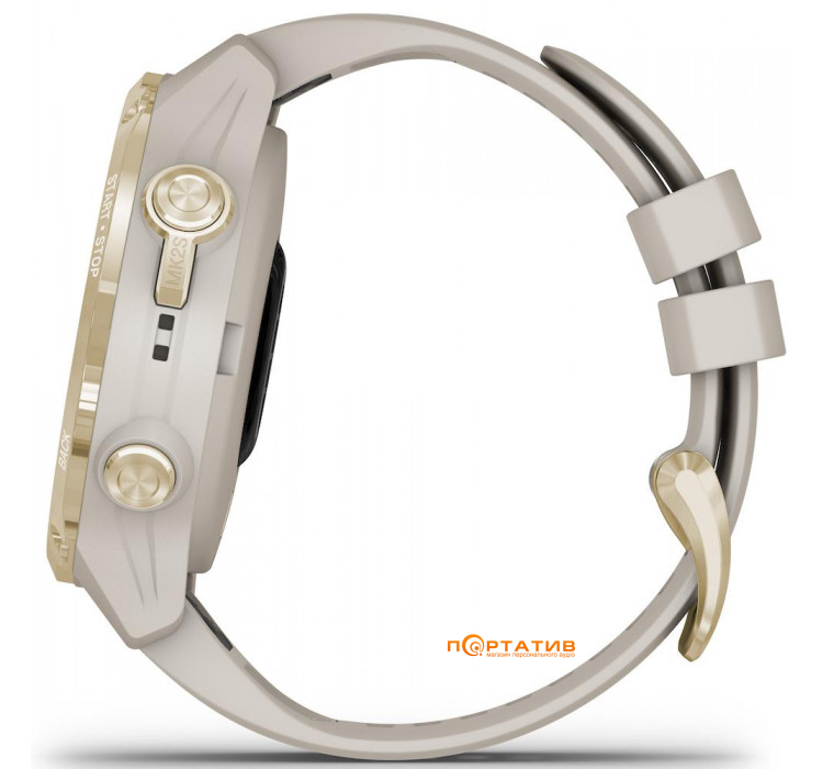 Годинник для дайвінгу Garmin Descent Mk2S Light Gold with Light Sand Silicone Band (010-02403-01)