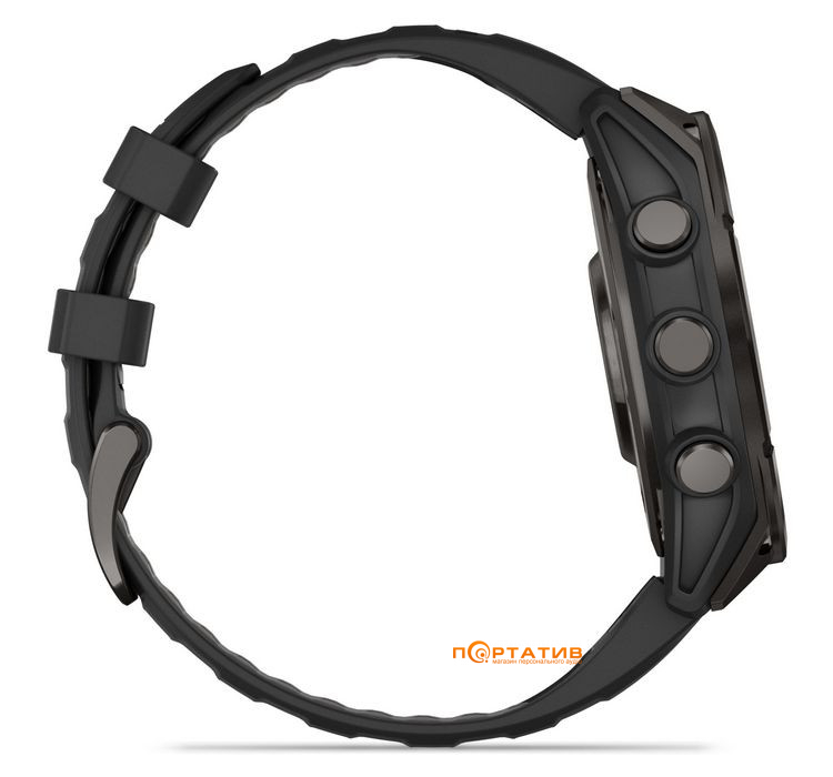 Смарт-часы Garmin Fenix 8 47 mm AMOLED Sapphire, Carbon grey DLC titanium with Black/pebble grey silicone band (010-02904-21)