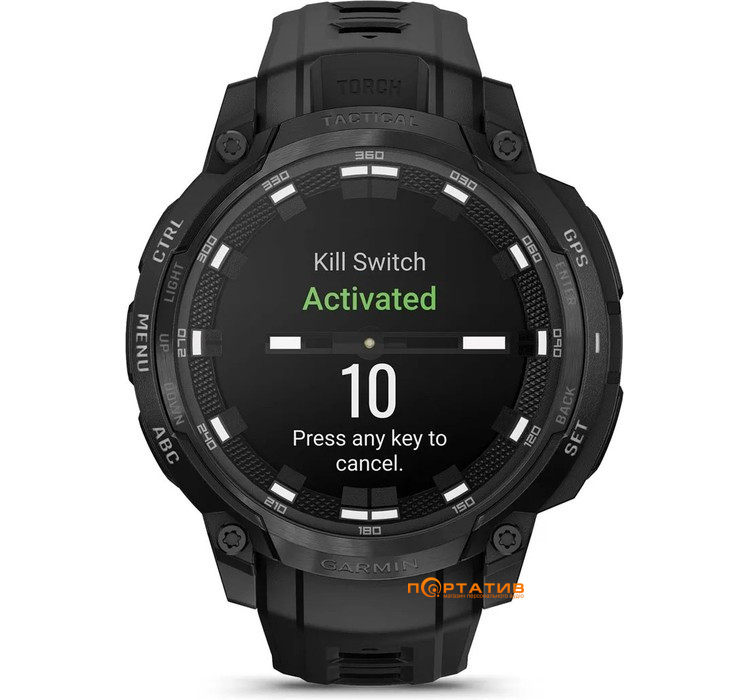 Смарт-часы Garmin Instinct Crossover AMOLED – Tactical Edition Black with black silicone band (010-03398-02)