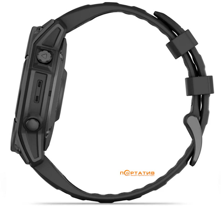 Смарт-часы Garmin Fenix E 47mm Slate grey steel with Black silicone band (010-03025-01)