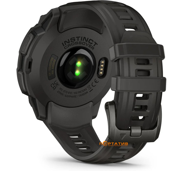 Смарт-часы Garmin Instinct Crossover AMOLED Charcoal with charcoal silicone band (010-03398-00)