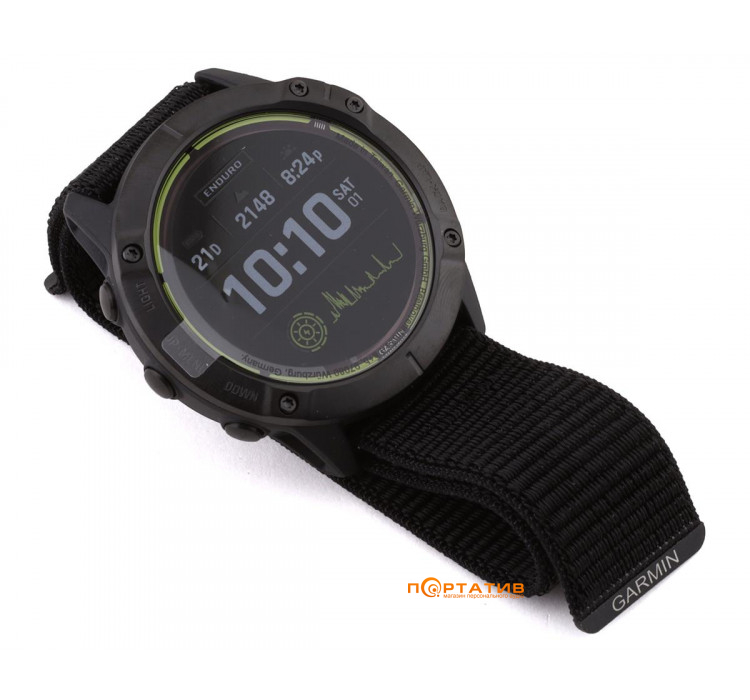 Смарт-часы Garmin Enduro Carbon Grey DLC Titanium with Black UltraFit Nylon  Strap (010-02408-01) \u003e купить в Киеве и Украине по цене 36985 грн на  PORTATIV.UA