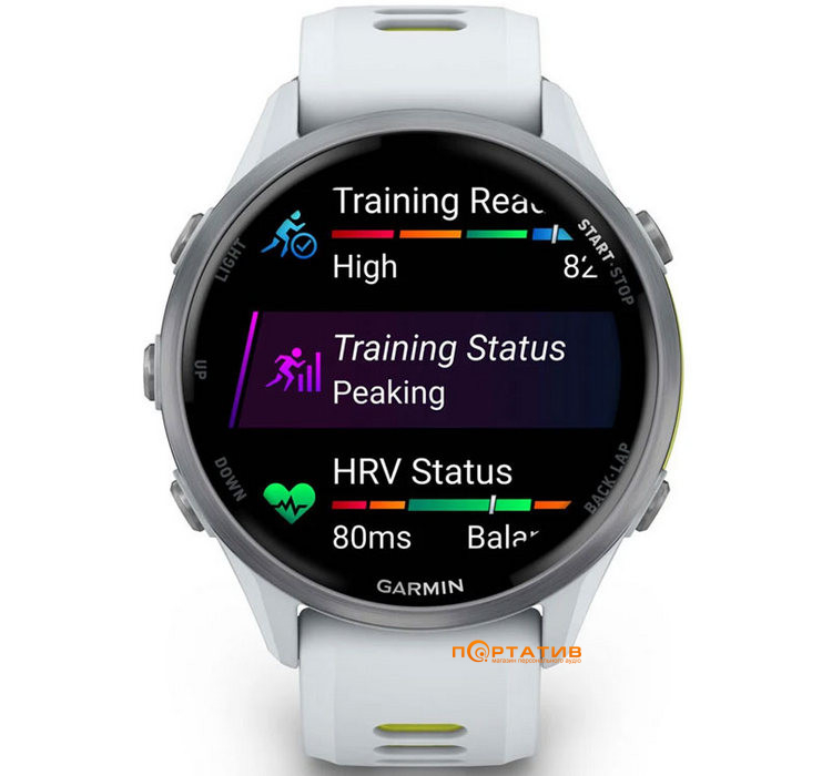 Смарт-часы Garmin Forerunner 970, Whitestone/Amp Yellow (010-02969-11)