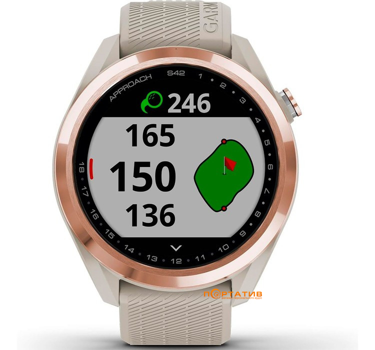 Смарт-часы Garmin Approach S42, Golf, Rose Gold w/ Light Sand (010-02572-02)