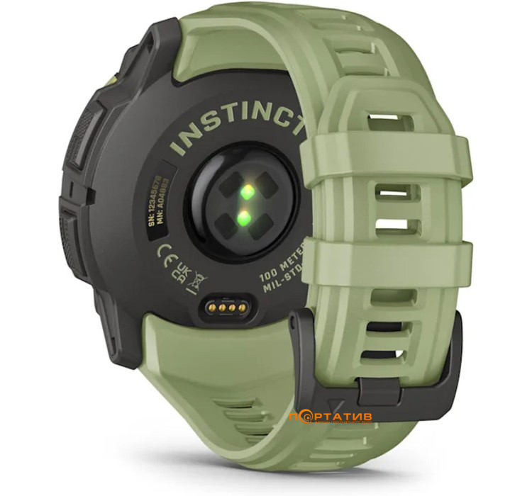 Смарт-часы Garmin Instinct 3 – 50 mm, AMOLED,Fern green with fern green silicone band (010-03020-02)