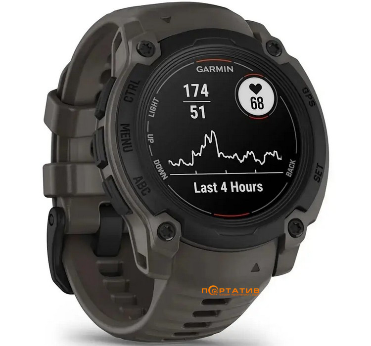 Смарт-годинник Garmin Instinct E, 40 mm, Black Bezel with Charcoal Band (010-02932-00)